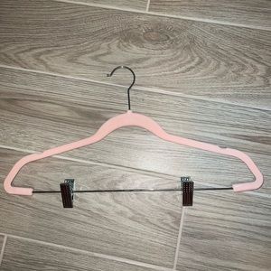 20 blush velvet hangers with metal clips